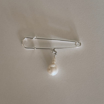 pearl safety pin brooch