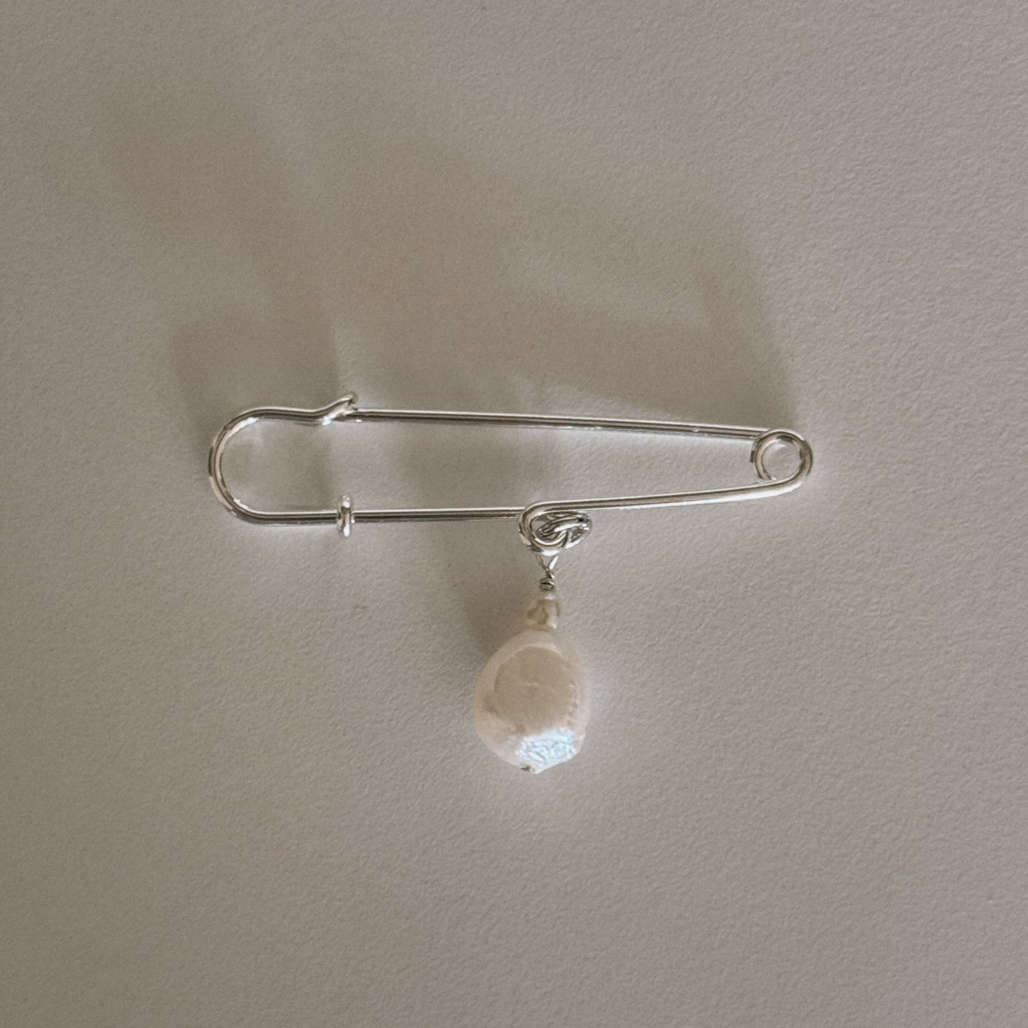 pearl safety pin brooch