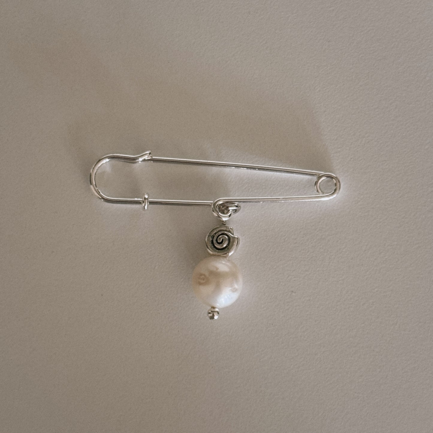 pearl safety pin brooch