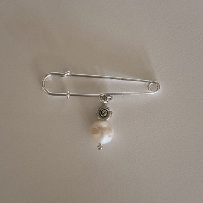 pearl safety pin brooch