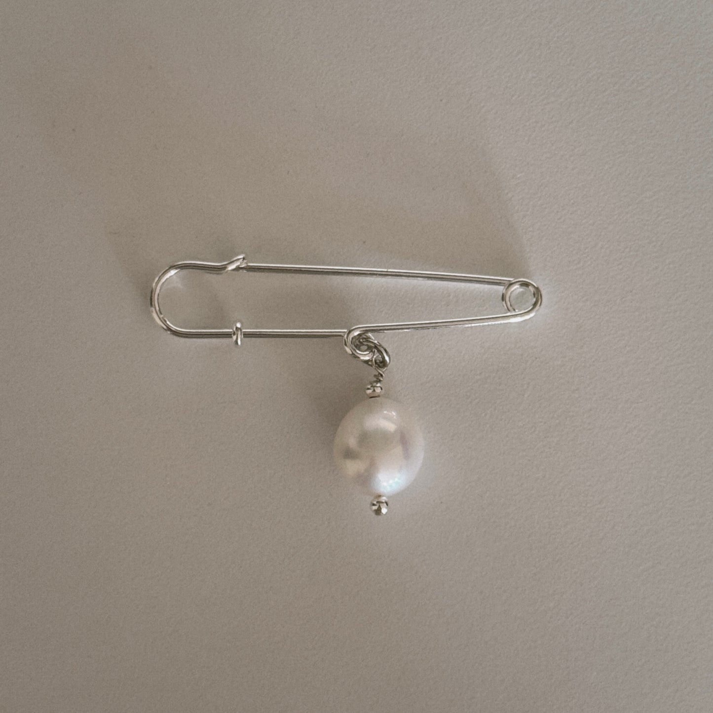 pearl safety pin brooch