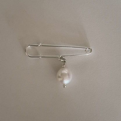pearl safety pin brooch