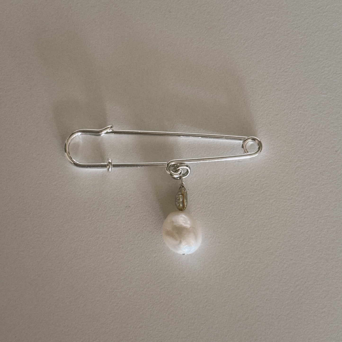 pearl safety pin brooch