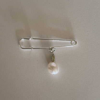 pearl safety pin brooch