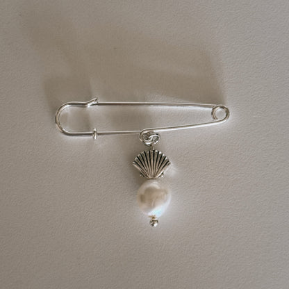 pearl safety pin brooch