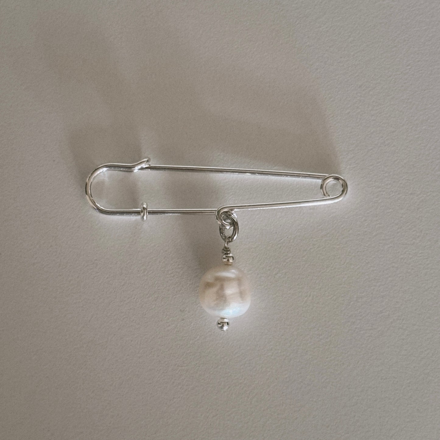 pearl safety pin brooch