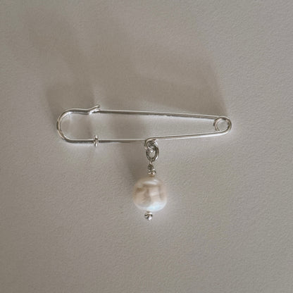 pearl safety pin brooch