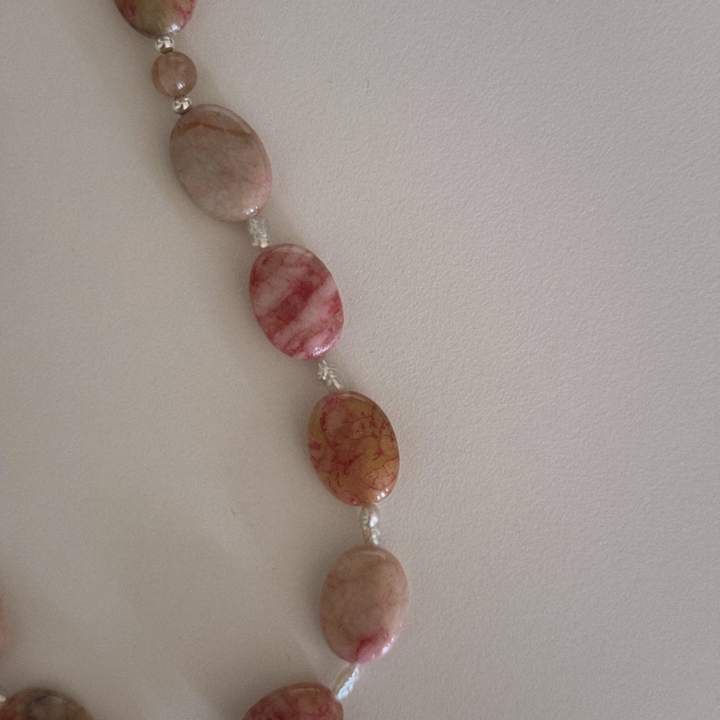 pink jade & pearl keychain