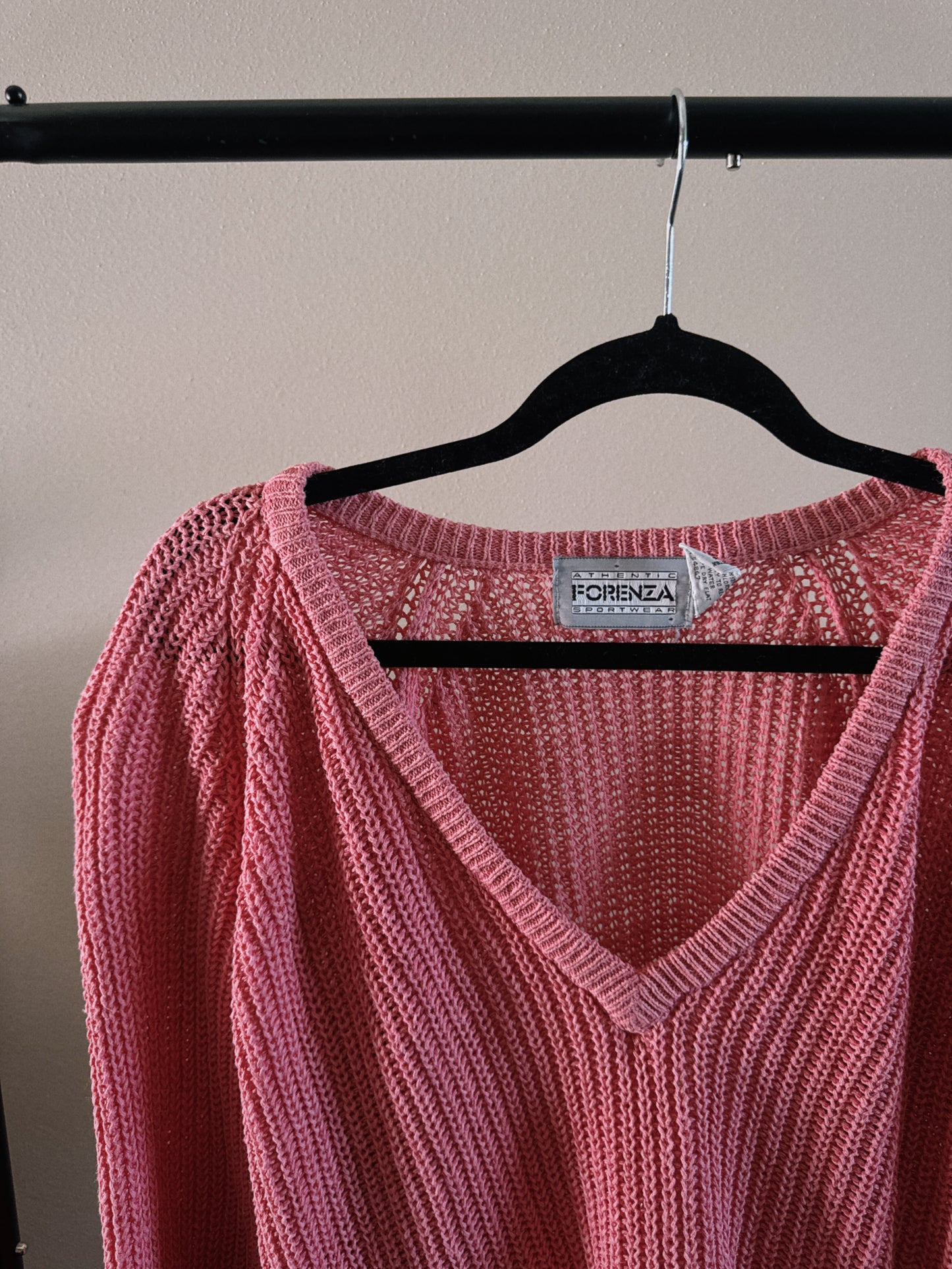 pink knit sweater