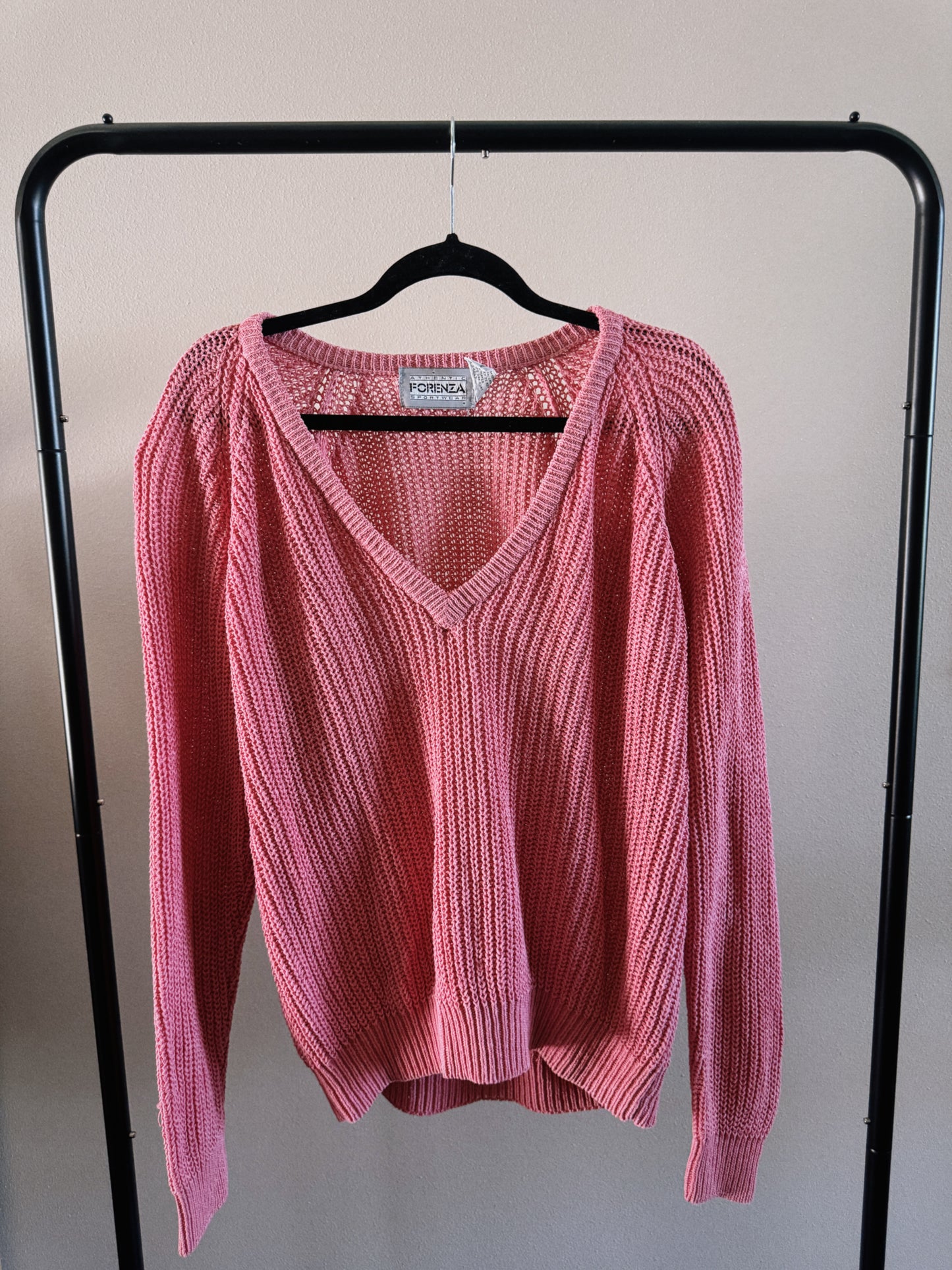 pink knit sweater