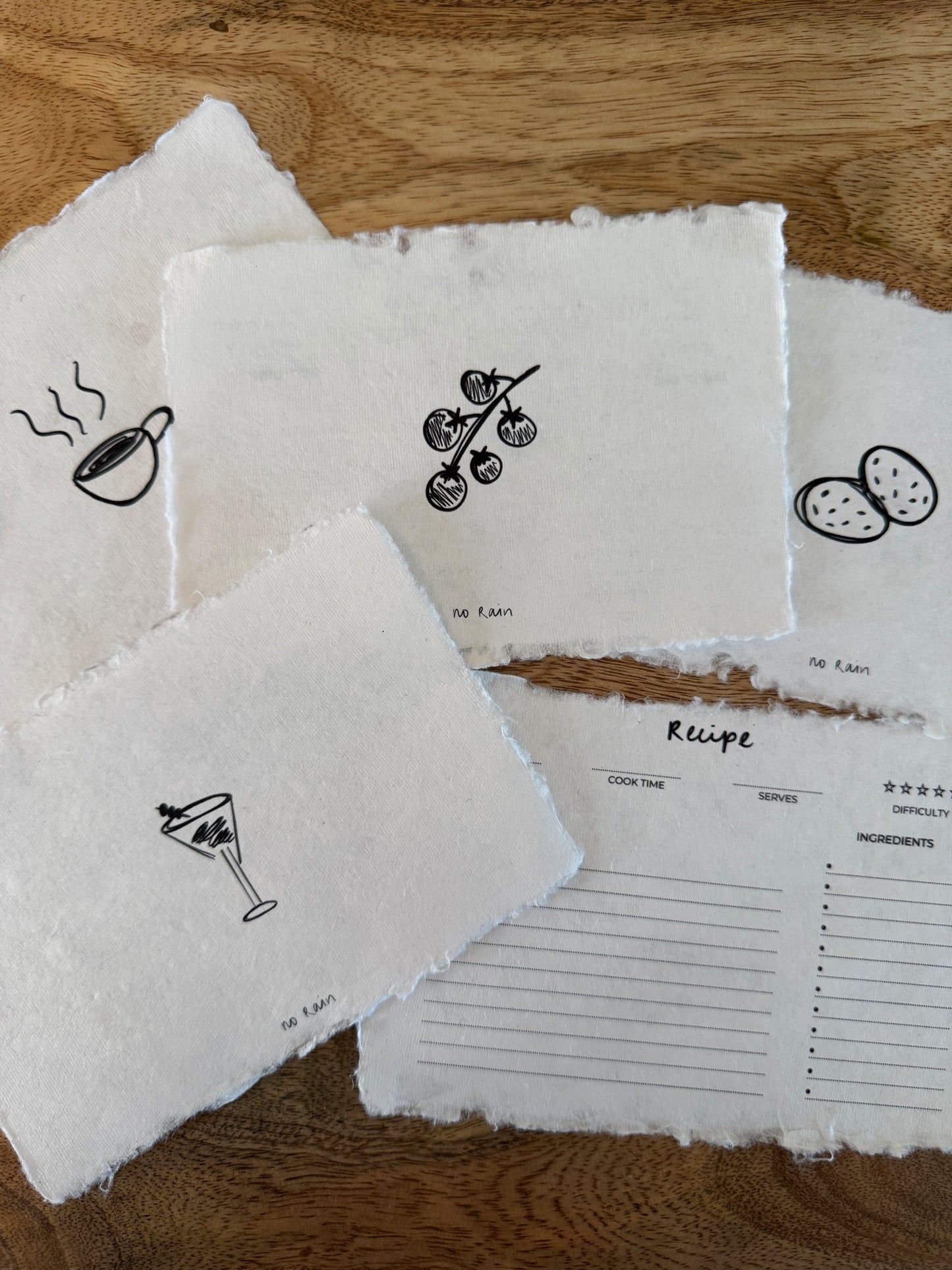 mixed recipe cards