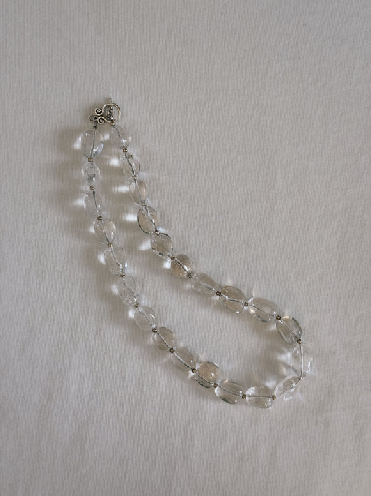 rock crystal beaded necklace