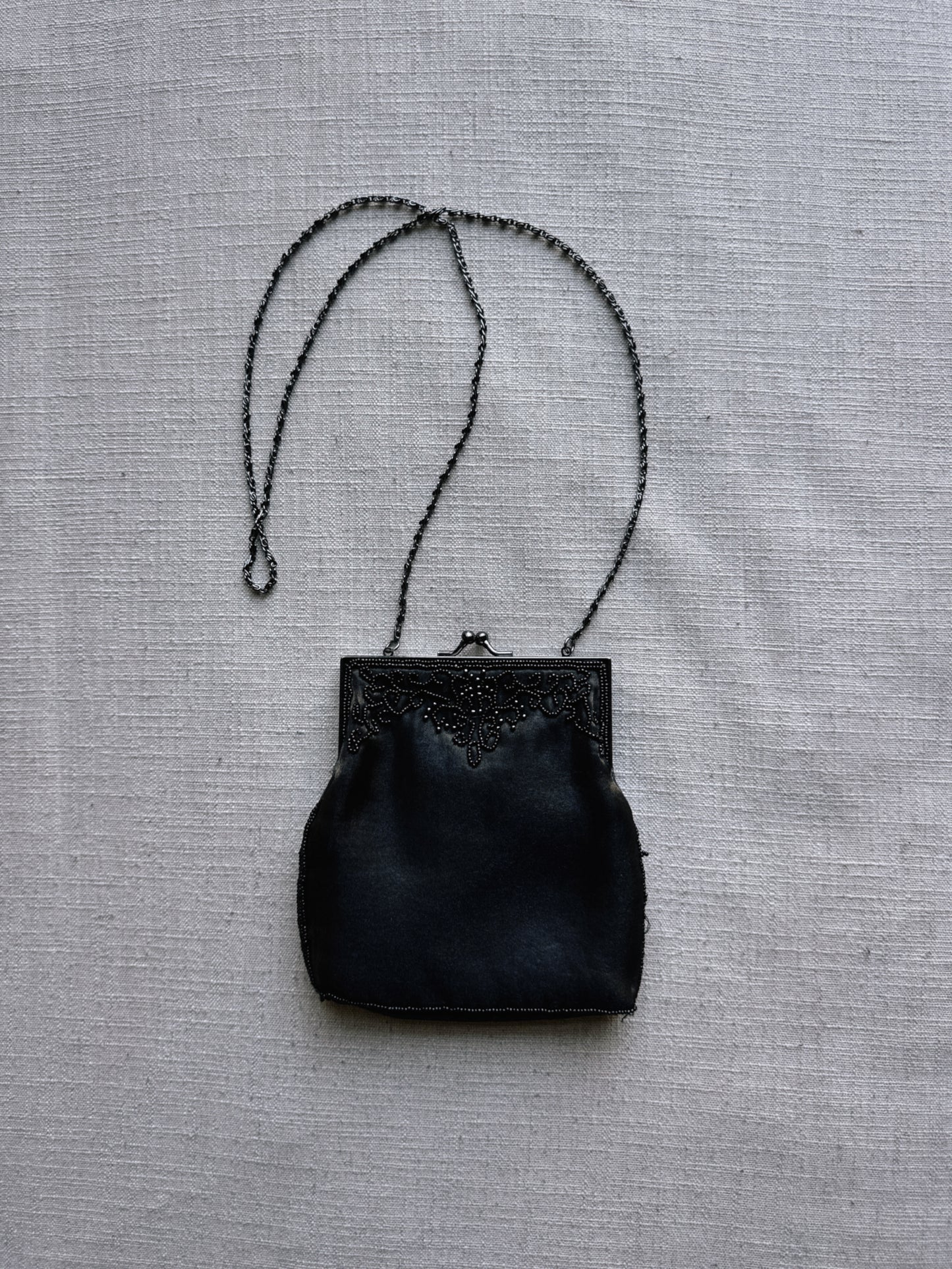 satin beaded bag