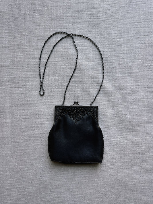 satin beaded bag