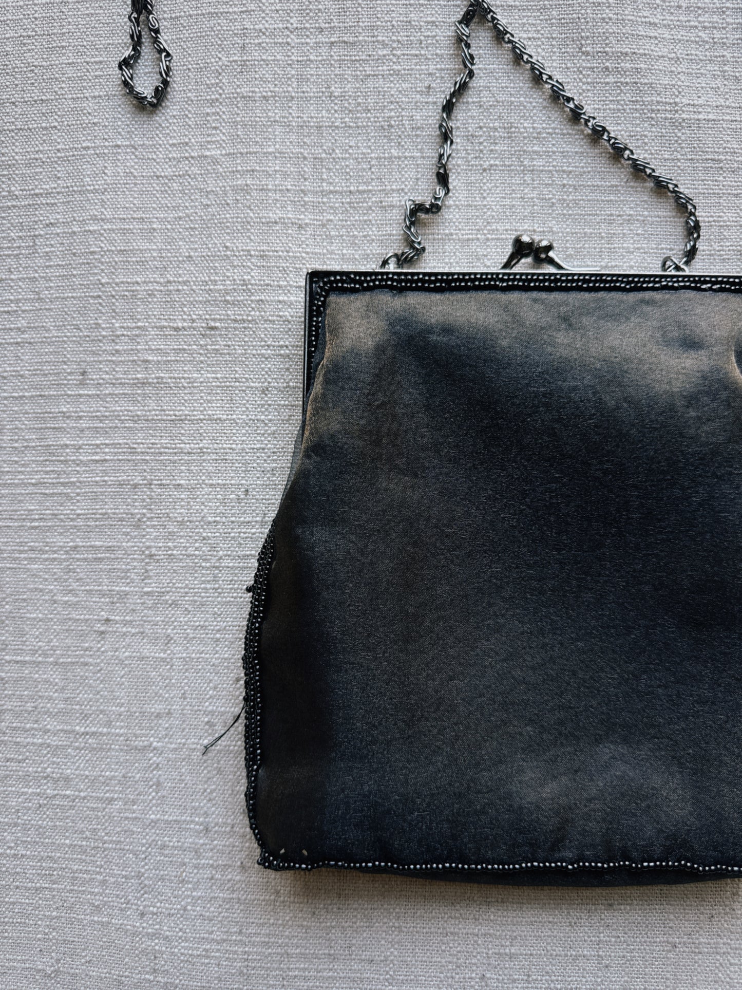 satin beaded bag