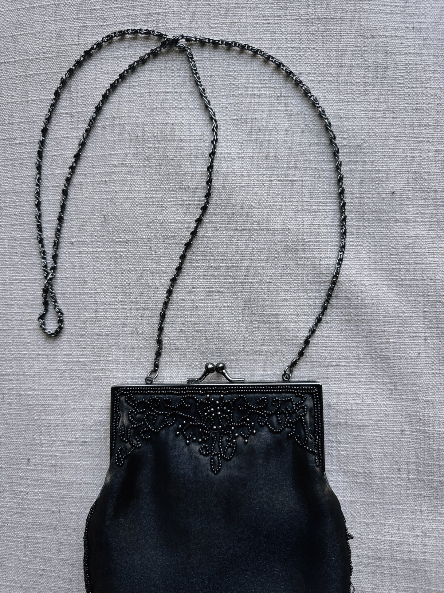 satin beaded bag