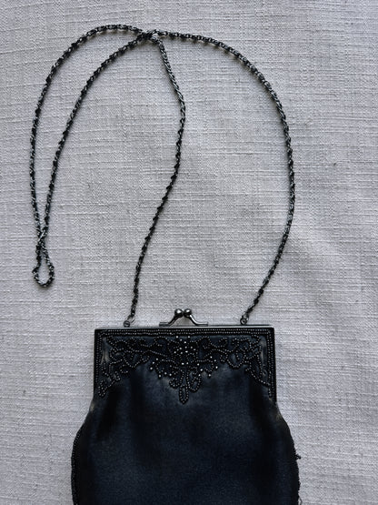 satin beaded bag
