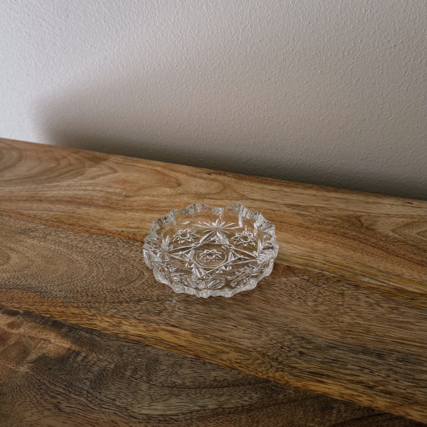 mini vintage glass ashtray