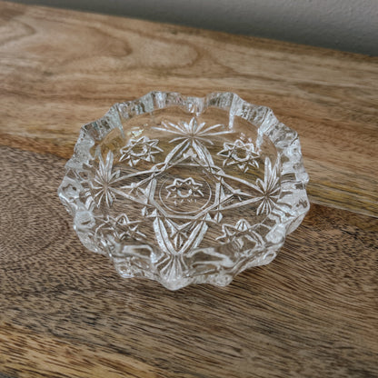 mini vintage glass ashtray