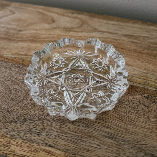 mini vintage glass ashtray