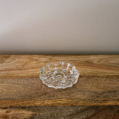 mini vintage glass ashtray