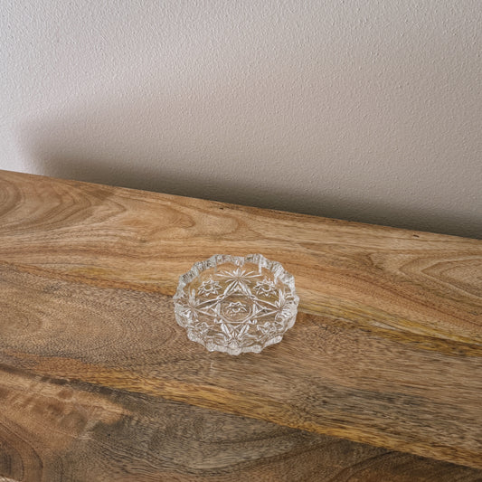 mini vintage glass ashtray