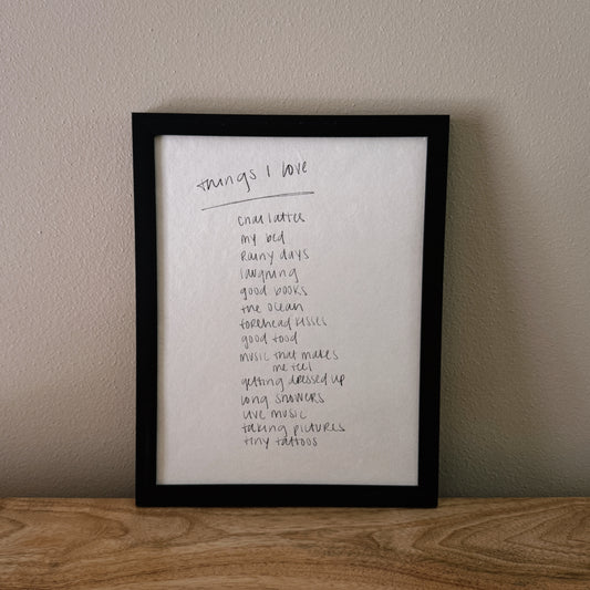 things i love | custom print