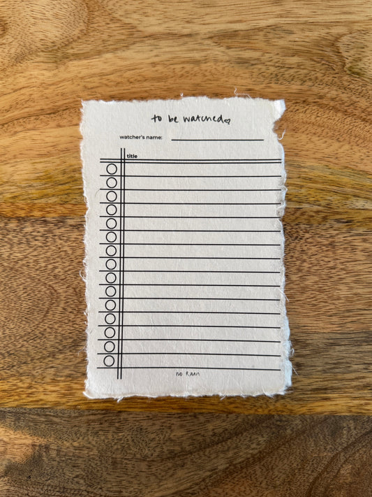 movie to be watched card