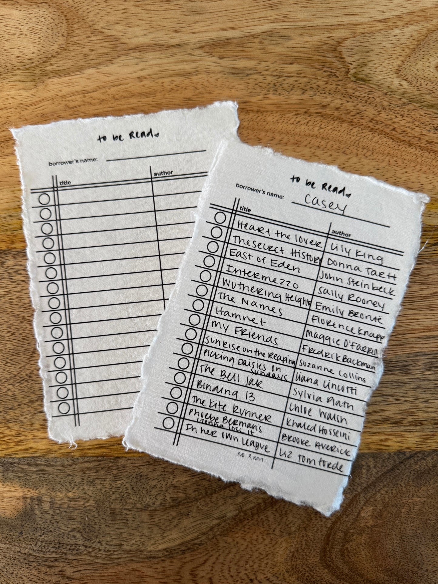 book to be read card