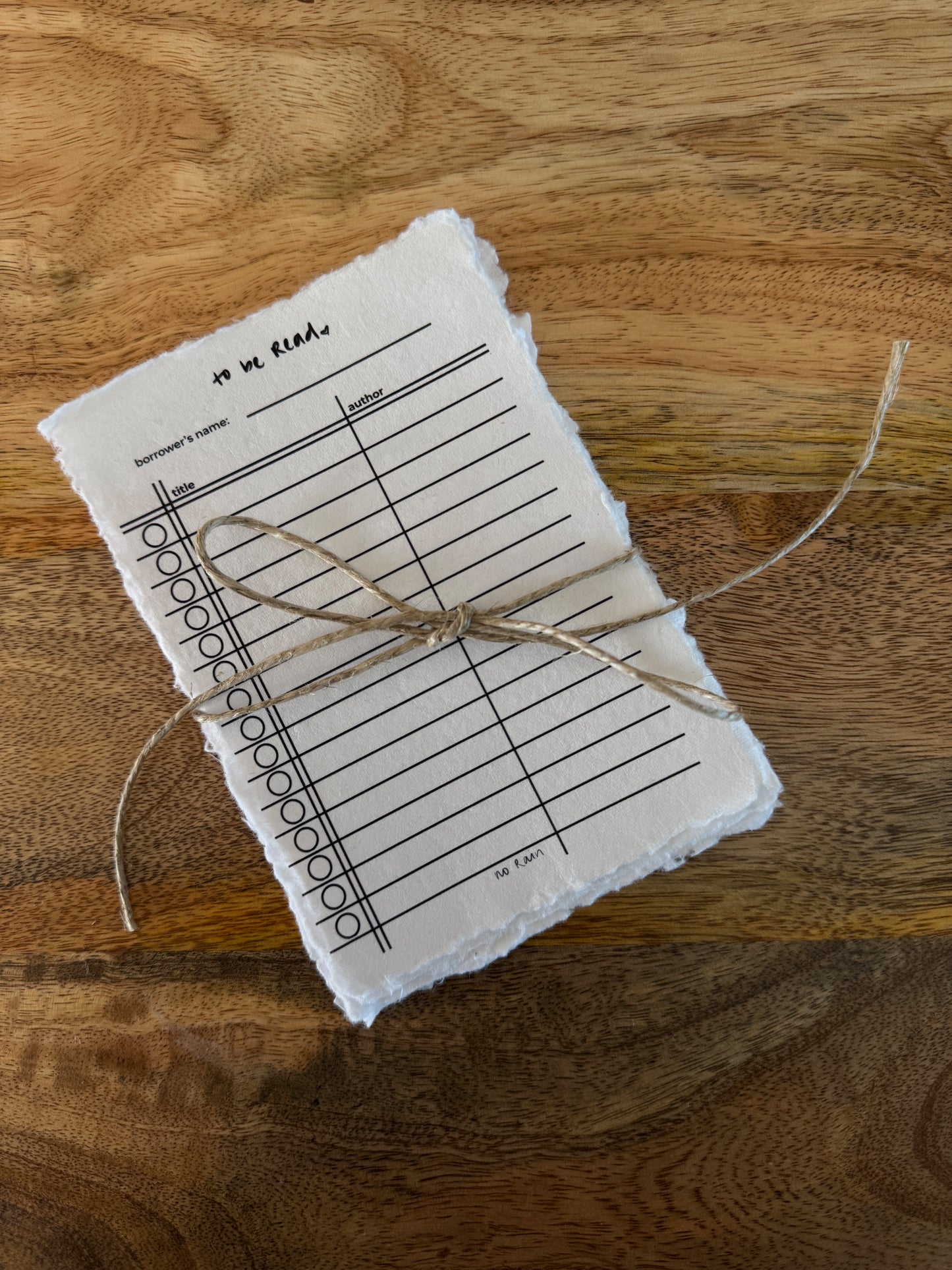 book to be read card