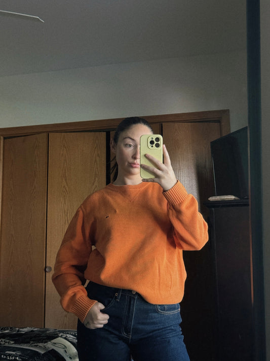 orange tommy hilfiger sweater