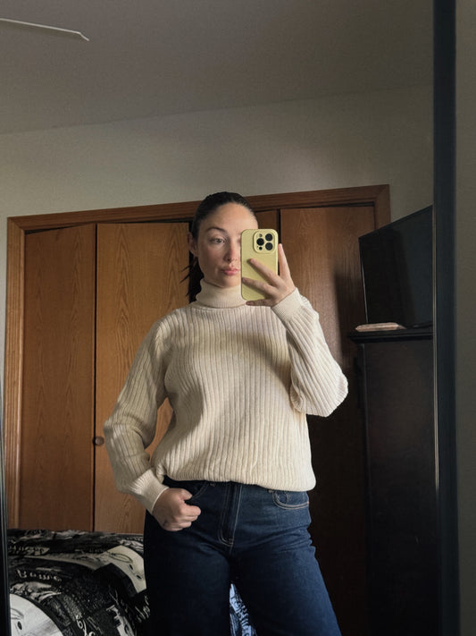 cream turtleneck sweater