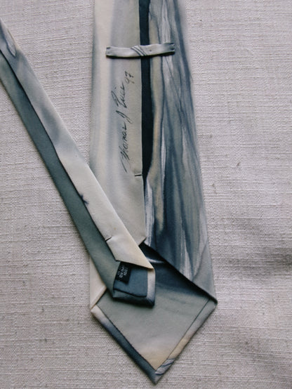 vintage blue marble tie