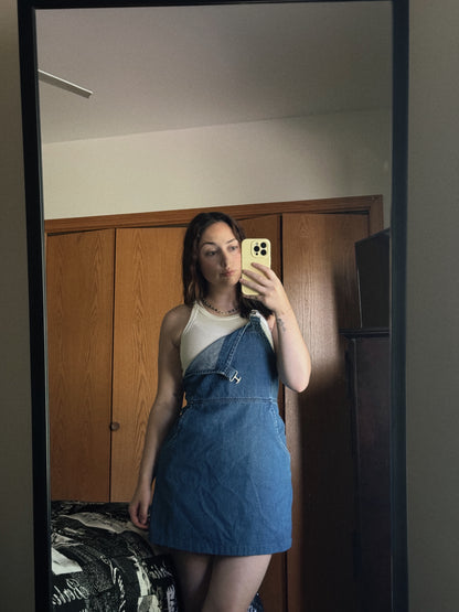 denim mini dress