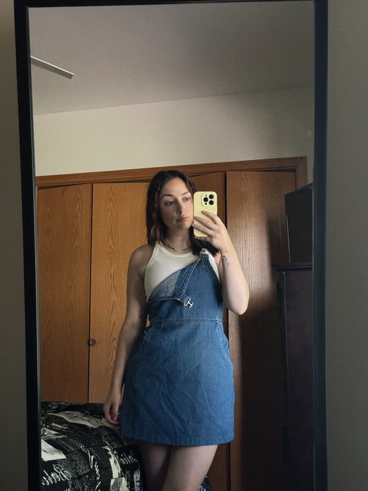 denim mini dress