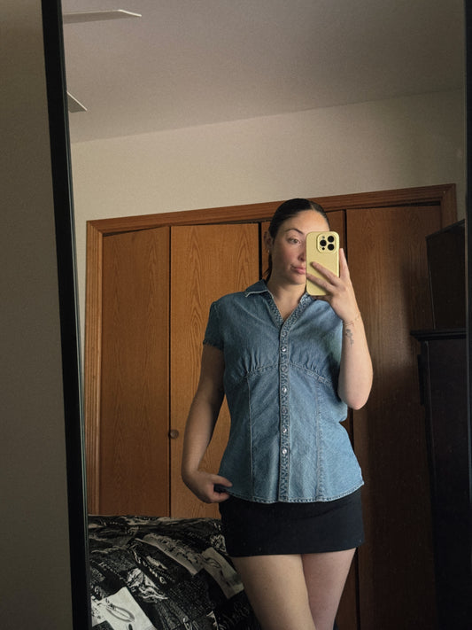 short sleeve denim top