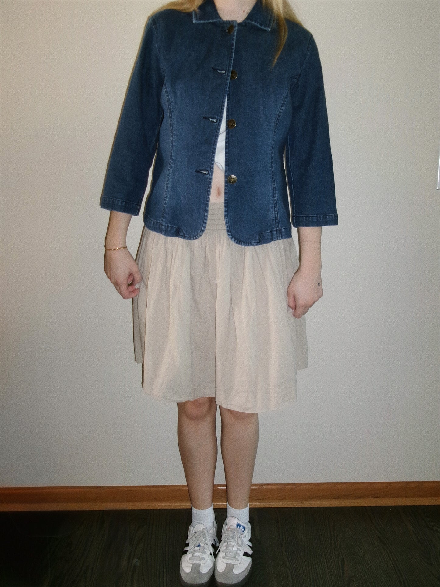 vintage cinched back denim top