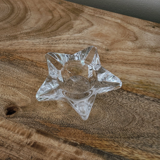 vintage glass star candle holder