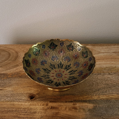 vintage gold floral bowl
