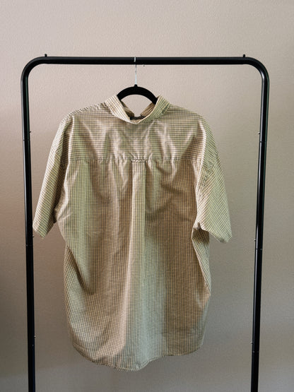 gingham short sleeve button down