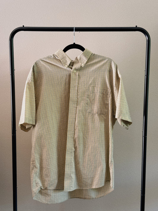 gingham short sleeve button down