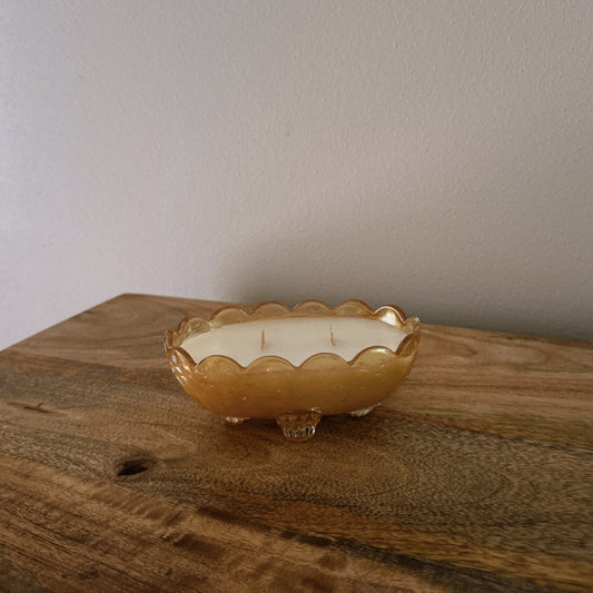 vintage orange glass candle
