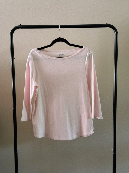 baby pink quarter sleeve tee