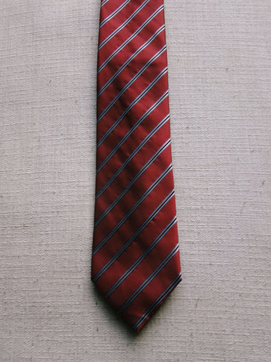 vintage red and blue striped tie