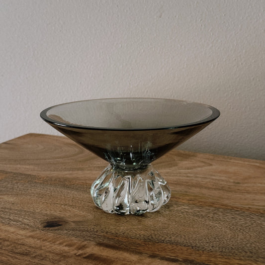vintage glass two-tone bowl
