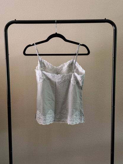 gray polka dot tank