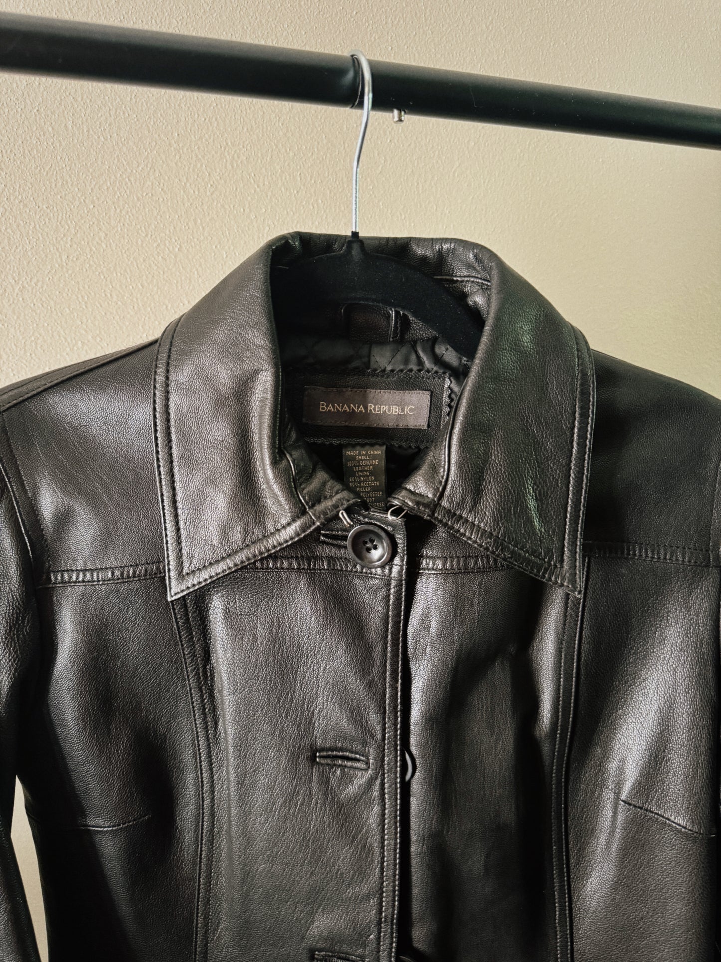 black genuine leather jacket
