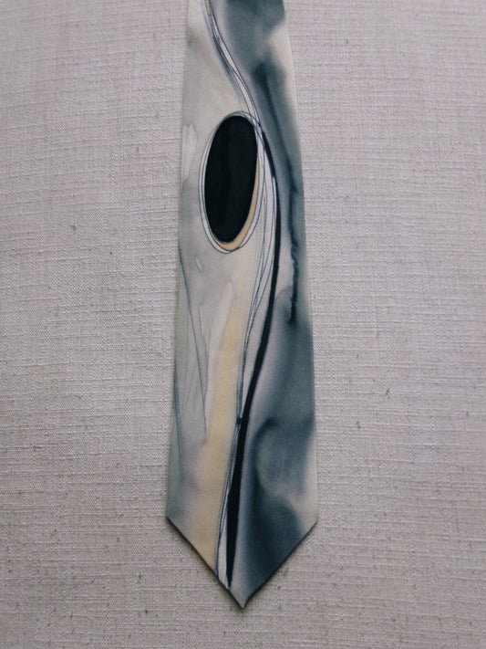 vintage blue marble tie