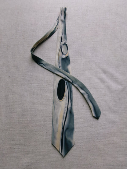 vintage blue marble tie