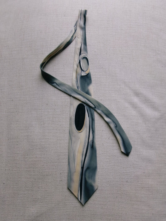 vintage blue marble tie